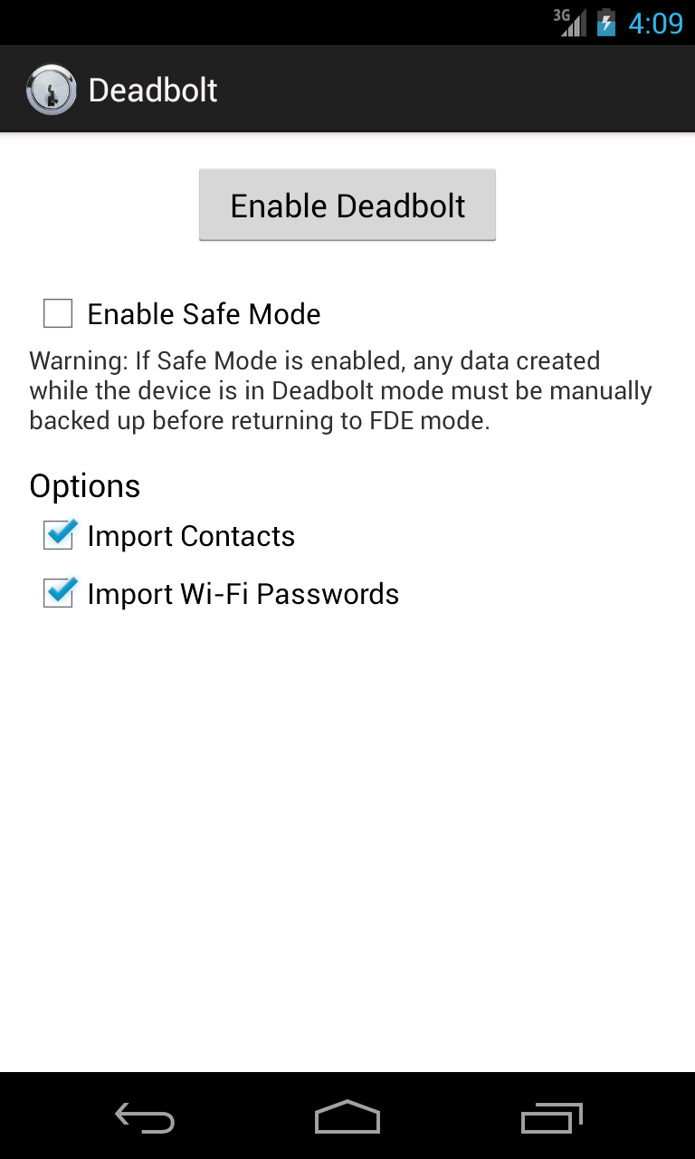 Enable Deadbolt UI