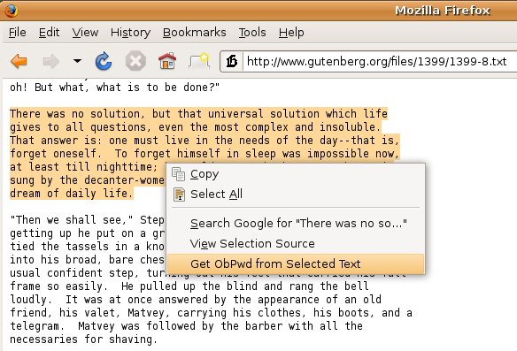 ObPwd text menu