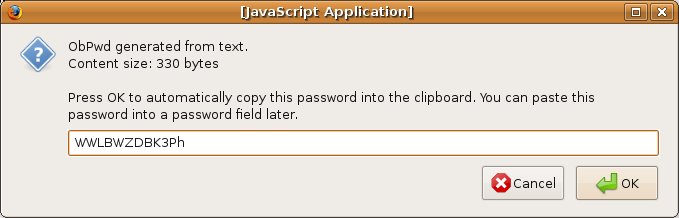 ObPwd text result