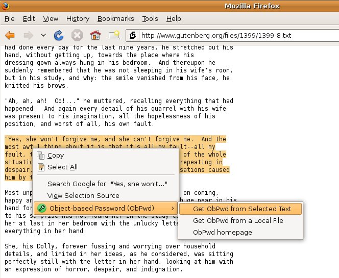 ObPwd text menu