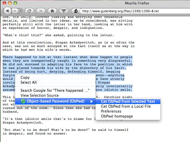 ObPwd text menu